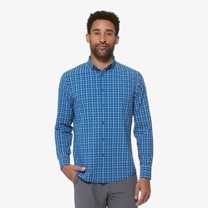 Mizzen+Main Blue Plaid Casual Shirt